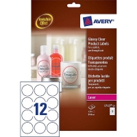 Avery zweckform L7127-10 étiquettes produits transparentes brillantes rondes Ø 60 mm (120 pièces) 212608