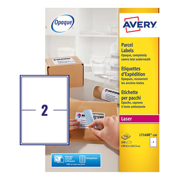 Avery zweckform L7168B-100 étiquettes d'expédition avec blocage 199,6 x 143,5 mm (200 pièces) 212810 - 1