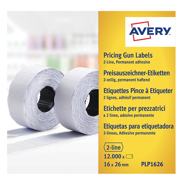 Avery zweckform PLP1626 rouleaux d'étiquettes 26 x 16 mm (12 000 étiquettes) - blanc 212666 - 1