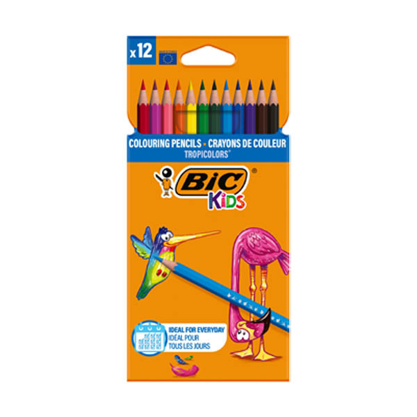BIC Kids Tropicolors crayons de couleur en étui (12 pièces) 240463 - 1