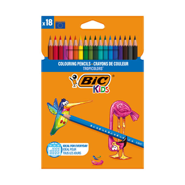BIC Kids Tropicolors crayons de couleur en étui (18 pièces) 240464 - 1