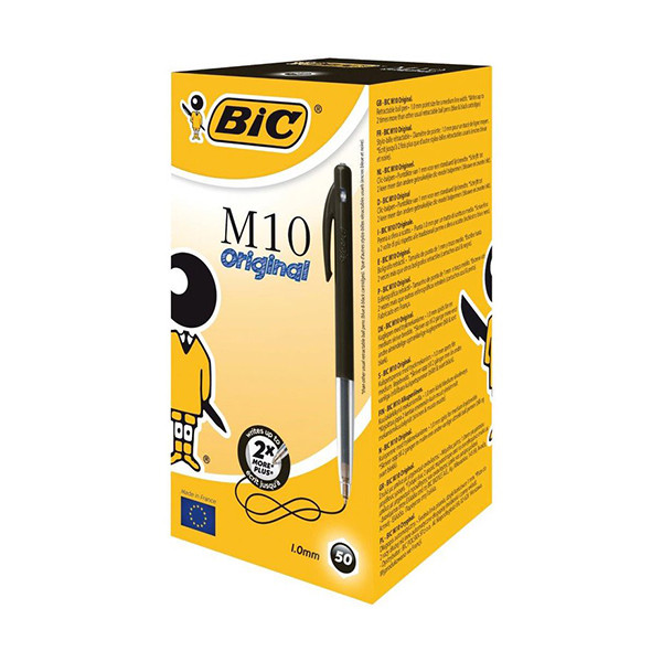 BIC M10 Clic stylo à bille médium (50 pièces) - noir 224602 - 1