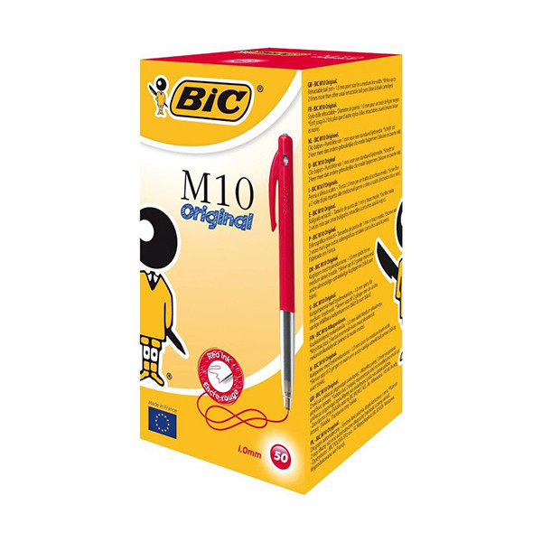 BIC M10 Clic stylo à bille médium (50 pièces) - rouge 224604 - 1
