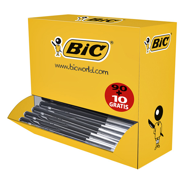 BIC M10 Clic stylos à bille médium pack avantageux (100 pièces) - noir 224669 - 1