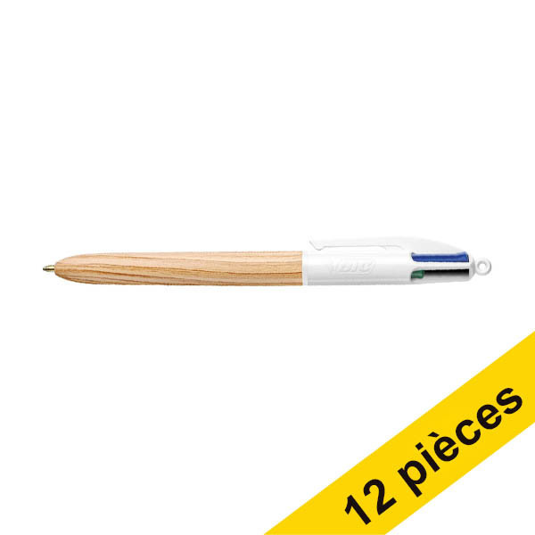 Offre : 12x BIC 4 Colours Wood stylo à bille 279999 - 1