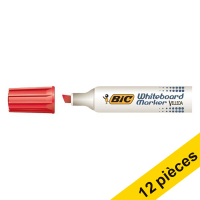 Offre : 12x BIC Velleda 1781 marqueur pour tableau blanc (3 - 6 mm biseautée) - rouge