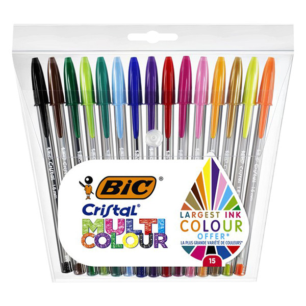 BIC stylo à bille Cristal Multicolour (15 pièces) 224677 - 1