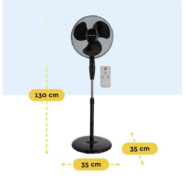 BRASQ F100 ventilateur sur pied (40 cm) - noir 828981 - 2