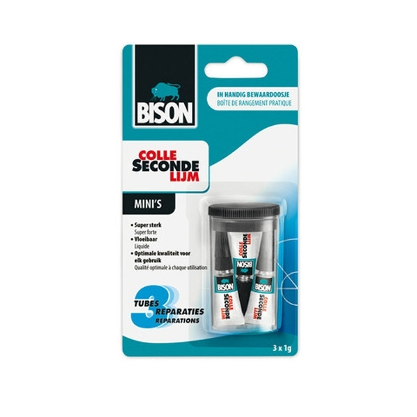 Bison colle instantanée tube (3 x 1 gramme) 223510 - 1