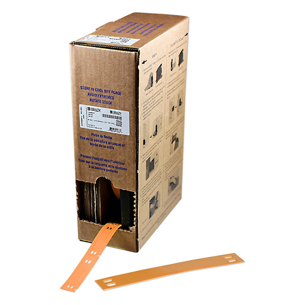 Brady BM-10x75-7643-OR étiquettes en polyuréthane 10 mm x 75 mm (d'origine) - orange 148024 - 1