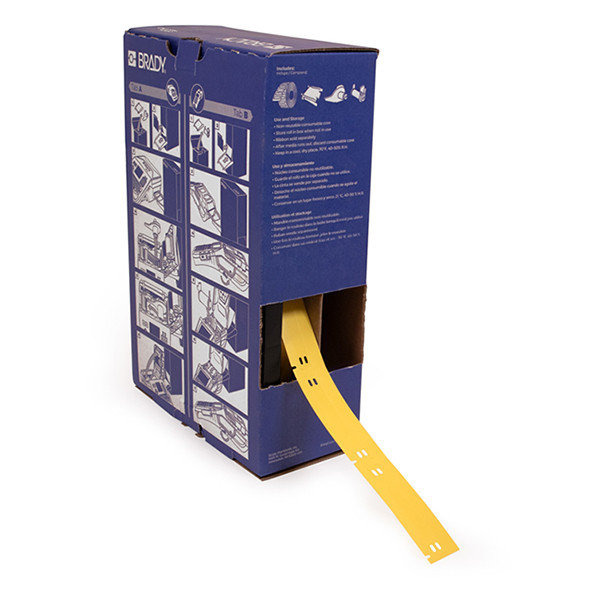 Brady BM-10x75-7643-YL étiquettes en polyuréthane 10 mm x 75 mm (d'origine) - jaune 148038 - 1