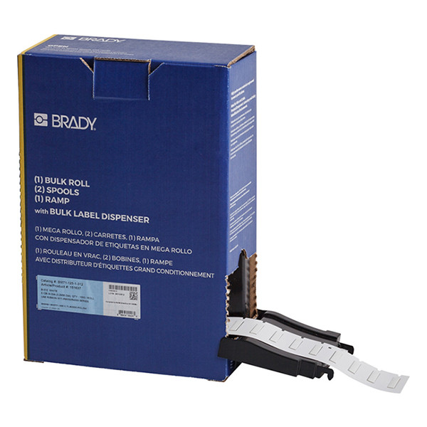 Brady BM-125-1-312 étiquette gaine thermorétractable Ø 3,18 mm x 25,40 mm (d'origine) - blanc 148008 - 1