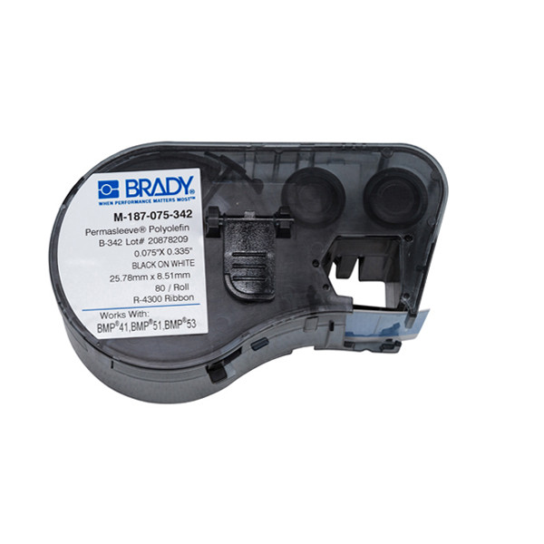 Brady M-187-075-342 ruban thermorétractable noir sur blanc 19,05 mm x 8,50 mm (d'origine) 147002 - 1