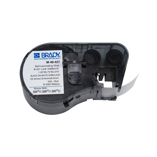 Brady M-48-427 étiquettes en vinyle laminé 25,40 mm x 19,05 mm x 9,50 mm (d'origine) 146108 - 1