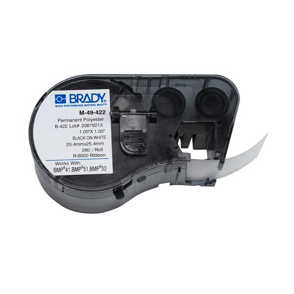 Brady M-49-422 étiquettes en polyester permanent 25,4 mm x 25,4 mm (d'origine) 146042 - 1