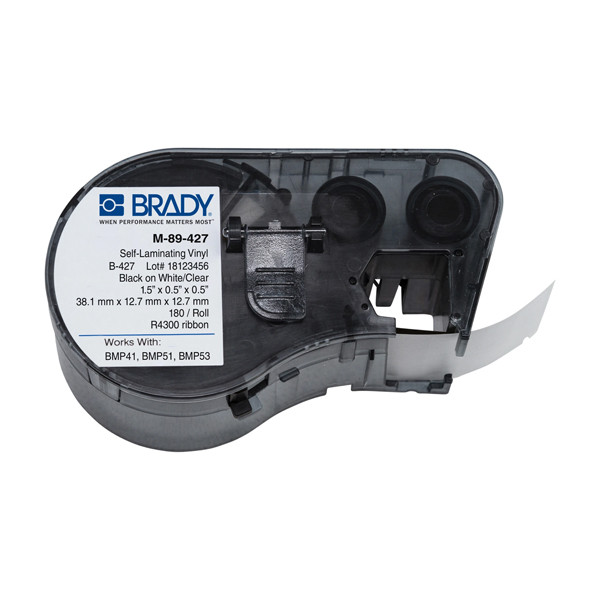 Brady M-89-427 étiquettes en vinyle laminé 38,1 mm x 12,7 mm x 12,7 mm (d'origine) 146006 - 1
