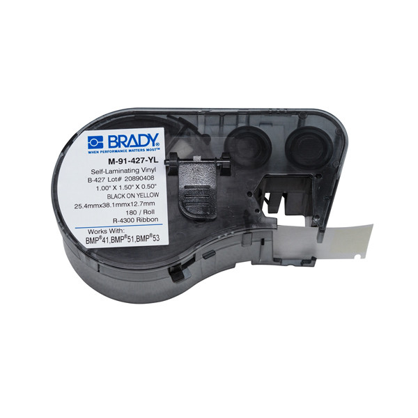 Brady M-91-427-YL étiquettes en vinyle laminé  25,4 mm x 38,1 mm x 12,7 mm (d'origine) 146032 - 1
