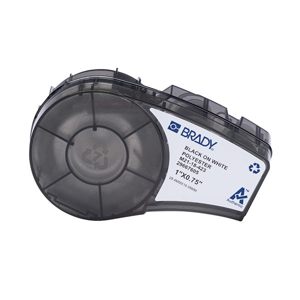 Brady M21-18-423 ruban polyester 25,40 mm x 19,05 mm (d'origine) - noir sur blanc 147506 - 1