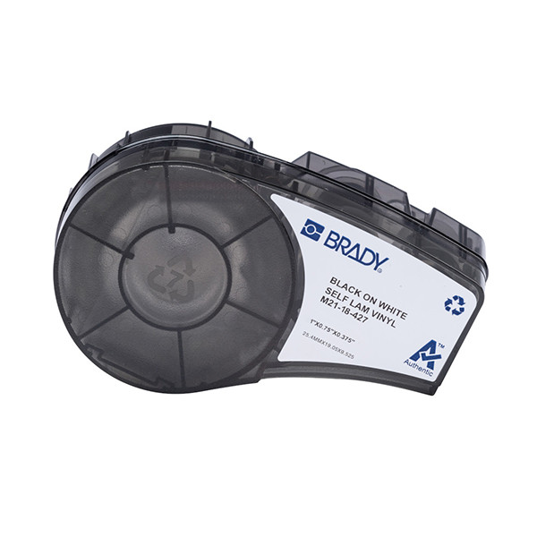Brady M21-18-427 ruban vinyle laminé 25,40 mm x 19,05 mm (d'origine) - noir sur blanc 147490 - 1