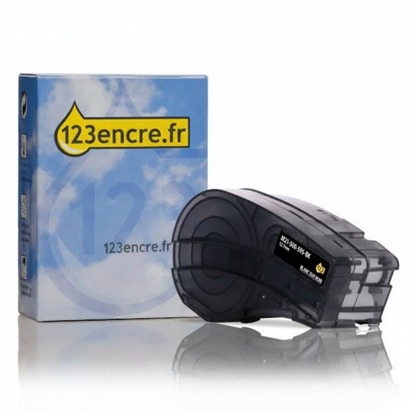 Brady M21-500-595-BK ruban vinyle 12,7 mm x 6,40 m (marque 123encre) - blanc sur noir 147223 - 1