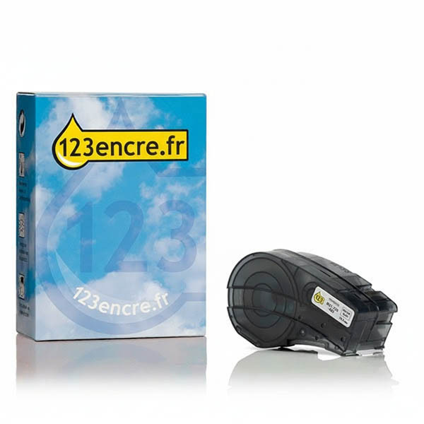 Brady M21-750-423 Ruban adhésif permanent en polyester noir sur blanc 19,1 mm x 6,40 m (marque 123encre) 147247 - 1