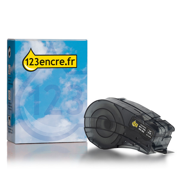 Brady M21-750-595-BK ruban vinyle 19,1 mm x 6,40 m (marque 123encre) - blanc sur noir 147769 - 1