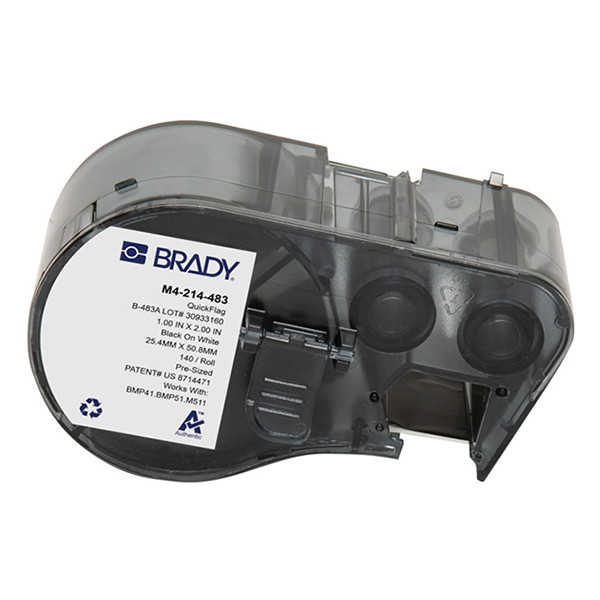 Brady M4-214-483 étiquettes en polyester 50,80 mm x 25,40 mm (d'origine) - noir sur blanc 147972 - 1