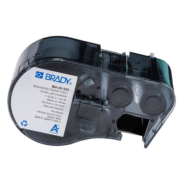 Brady M4-49-595 étiquettes en vinyle 25,40 mm x 25,40 mm (d'origine) - noir sur blanc 147970 - 1