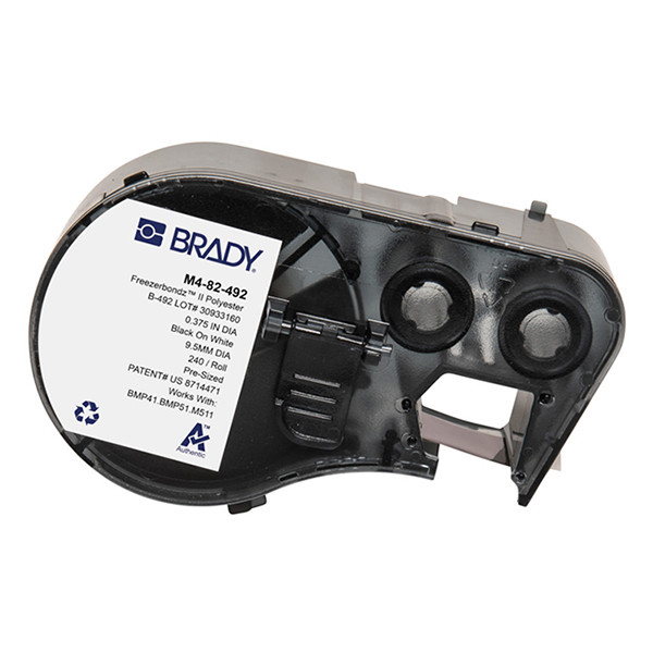 Brady M4-82-492 FreezerBondz étiquettes polyester Ø 9,53 mm (d'origine) - noir sur blanc 148252 - 1