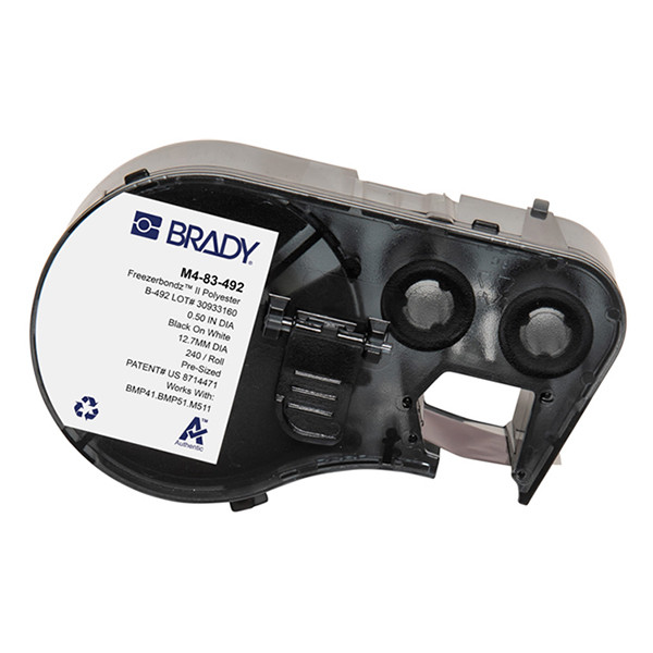 Brady M4-83-492 FreezerBondz étiquettes polyester Ø 12,7 mm (d'origine) - noir sur blanc 148248 - 1