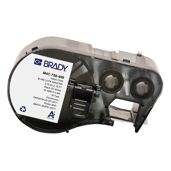 Brady M4C-750-499 étiquettes en nylon 19,05 mm x 4,88 m (d'origine) - noir sur blanc 148188 - 1