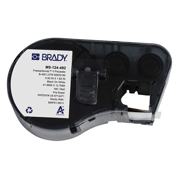 Brady M5-124-492 étiquettes polyester Freezerbondz 41,91 x 12,7 mm (d'origine) - noir sur blanc 148342 - 1