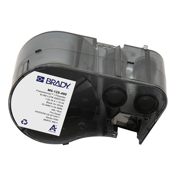 Brady M5-125-490 FreezerBondz étiquettes en polyester 25,4 mm x 44,45 mm (d'origine) - noir sur blanc 148294 - 1