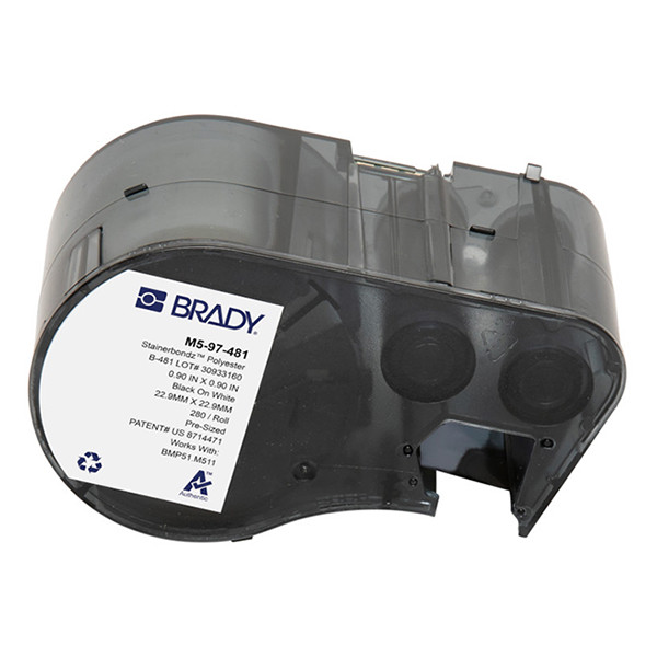 Brady M5-97-481 étiquettes en polyester 22,86 mm x 22,86 mm (d'origine) - noir sur blanc 147998 - 1