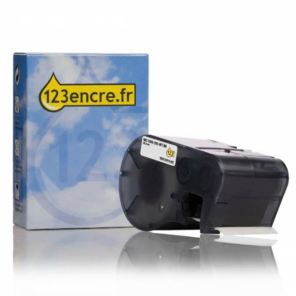 Brady MC-1500-595-WT-BK ruban vinyle 38,1 mm x 7,62 mm (marque 123encre) - noir sur blanc 147117 - 1