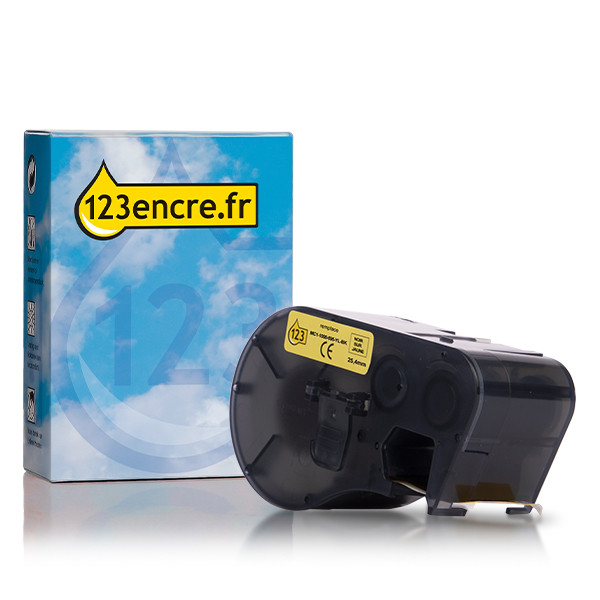 Brady MC1-1000-595-YL-BK ruban vinyle 25,4 mm x 7,62 m (marque distribueur 123encre) - noir sur jaune 147091 - 1