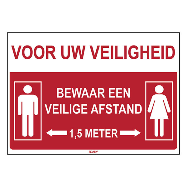 Brady waarschuwingssticker bewaar 1,5 meter afstand (1 stuk) 147905 - 1