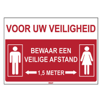 Brady waarschuwingssticker bewaar 1,5 meter afstand (1 stuk) 147905