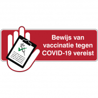 Brady waarschuwingssticker vaccinatie tegen COVID-19 vereist (30 x 10 cm) 147478