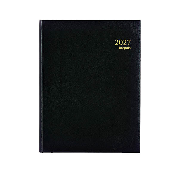 Brepols Agenda Ambassador Lima 2027 agenda journalier avec horaires (1 jour par page) 6 langues - noir 440250 - 1