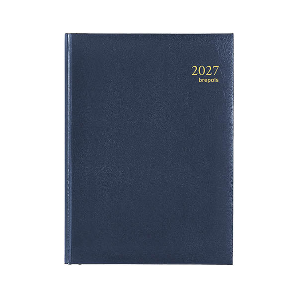 Brepols Agenda Euro Lima 2027 agenda journalier avec horaires (1 jour par page) 6 langues - bleu 440253 - 1