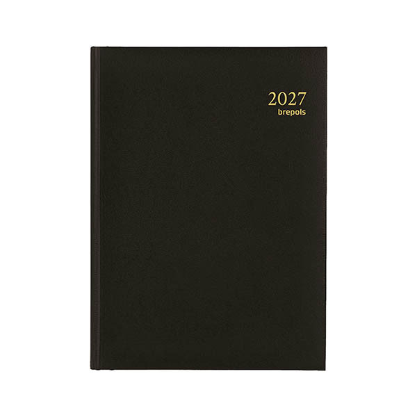 Brepols Agenda Euro Lima 2027 agenda journalier avec horaires (1 jour par page) 6 langues - noir 440252 - 1