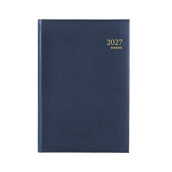 Brepols Agenda Minister Lima 2027 agenda journalier avec horaires (1 jour par page) 6 langues - bleu 440256 - 1
