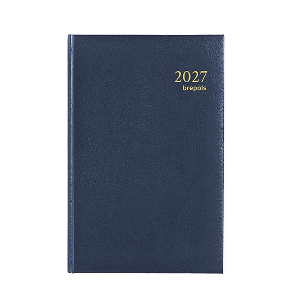 Brepols Agenda Saturnus Lima 2027 agenda semainier (1 semaine sur 2 pages) 4 langues - bleu 440262 - 1