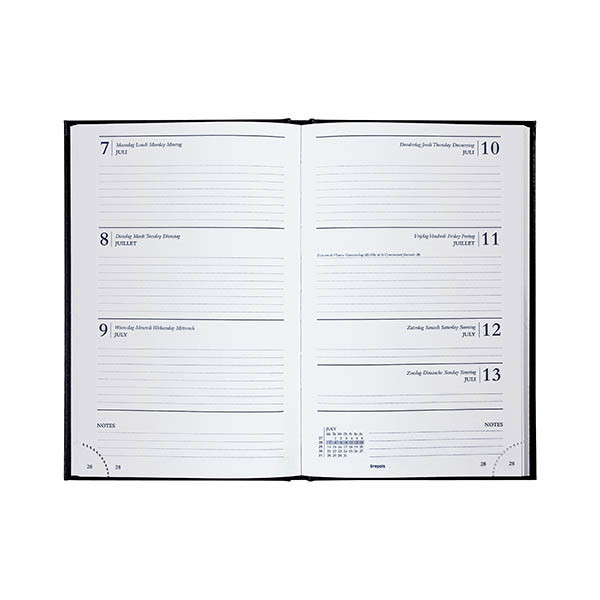 Brepols Agenda Saturnus Lima 2027 agenda semainier (1 semaine sur 2 pages) 4 langues - bleu 440262 - 2