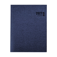 Agenda hebdomadaire Brepols Ecotiming Kazar, format horaire, 2027, bleu foncé (1 semaine par 2 pages), 6 langues 440306