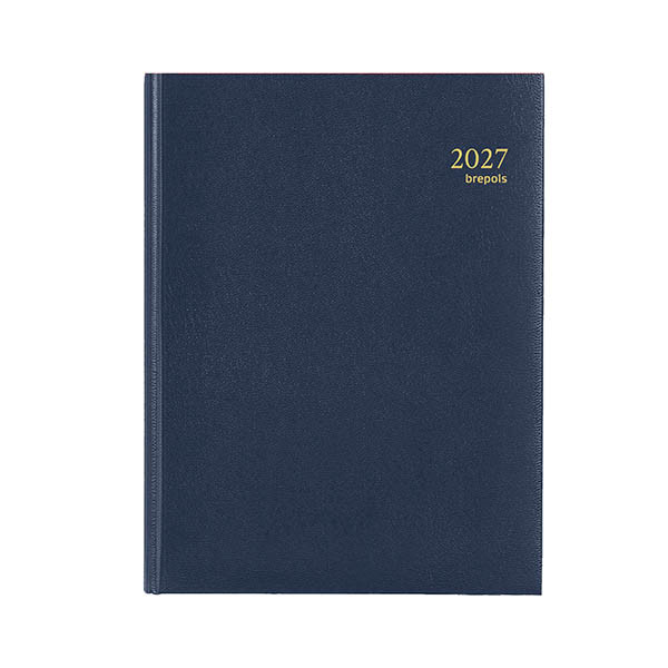 Agenda hebdomadaire Brepols Timing Lima, format horaire, 2027, bleu (1 semaine par 2 pages), 4 langues 440295 - 1