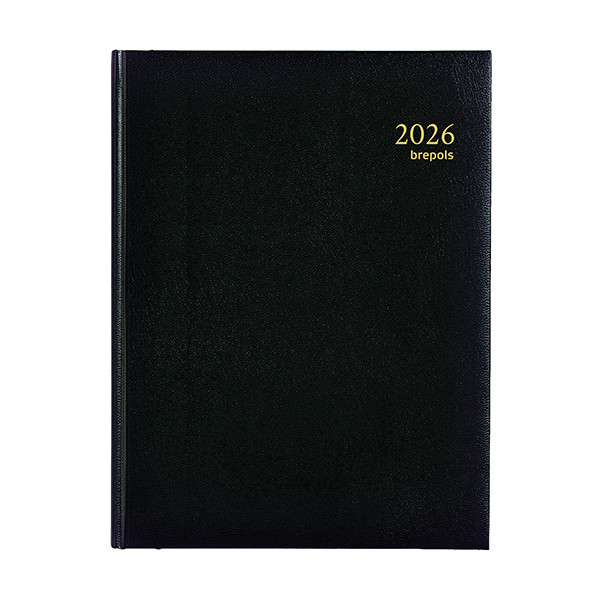 Brepols Ambassador Lima agenda journalier 2026 avec répartition par heure (1 jour par page) 6 langues - noir 262427 - 1