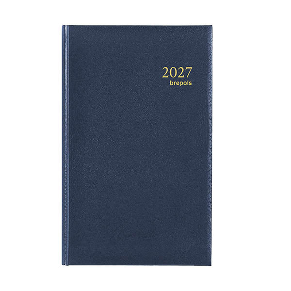 Brepols Brefix Lima agenda journalier 2027 avec répartition par demi-heure 6 langues (1 jour par page) - bleu 440249 - 1