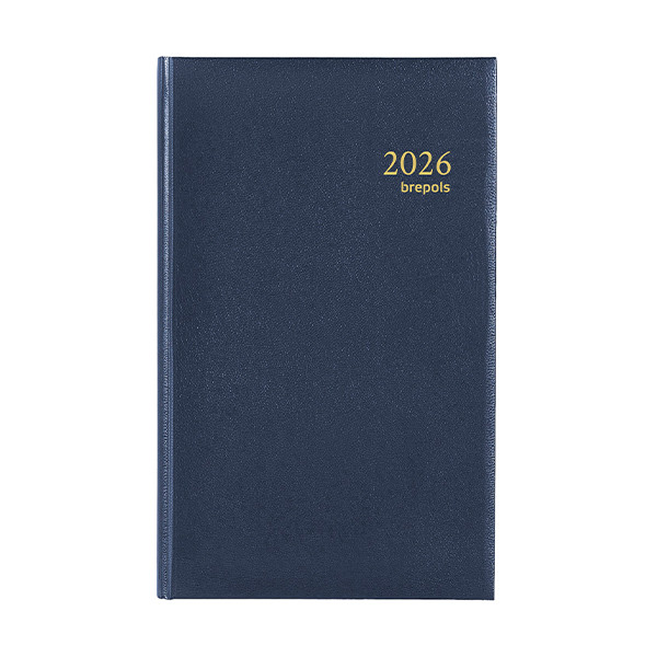 Brepols Brefix Lima agenda journalier avec répartition par demi-heure 2026 (1 jour par page) 6 langues - bleu 262426 - 1